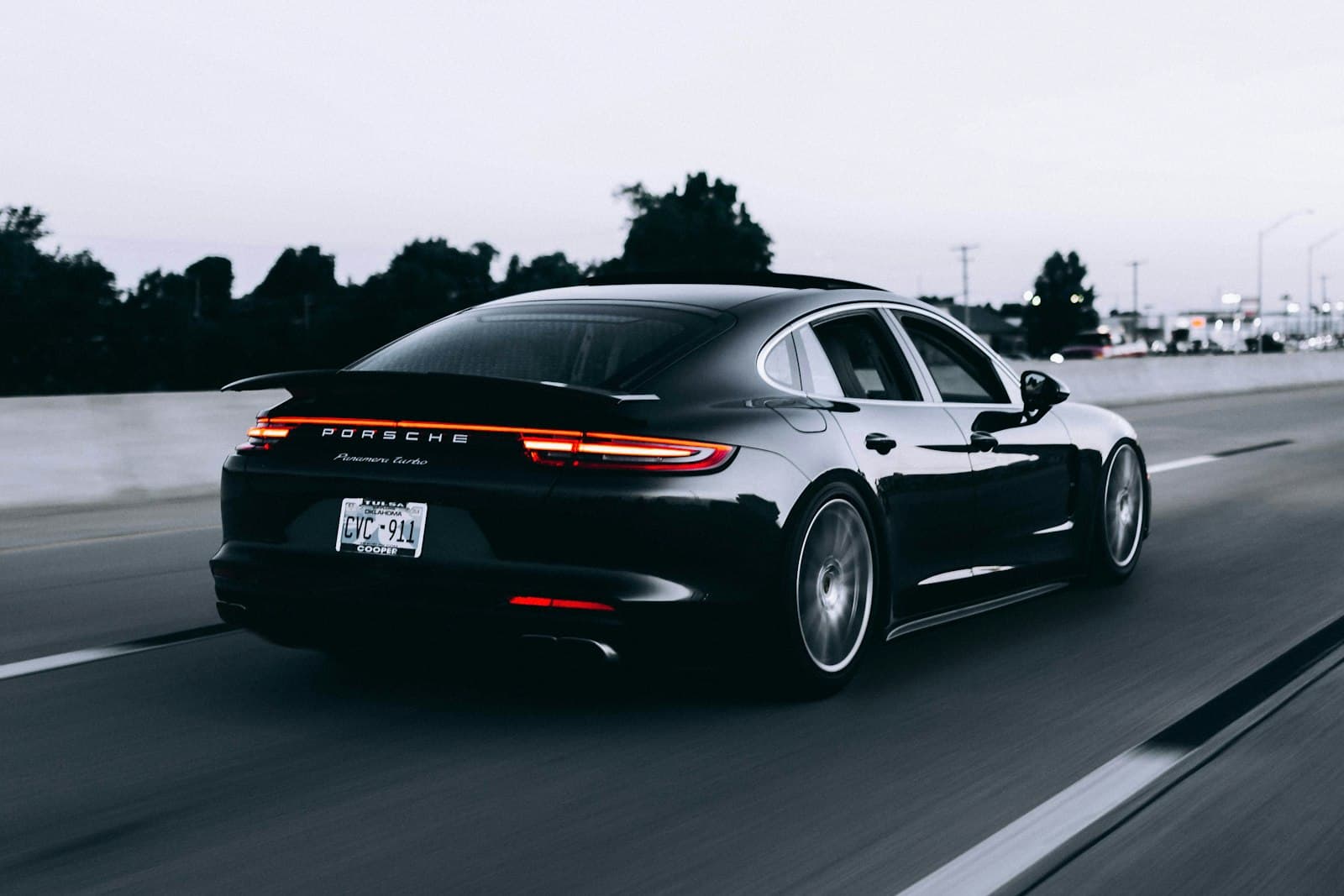 A freshly washed car on the road